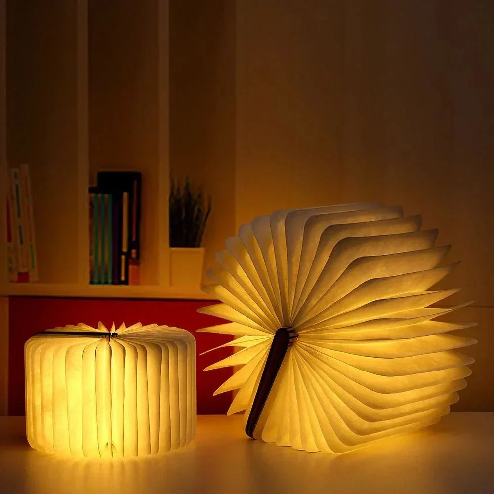 Lámpara de mesa portátil recargable plegable con diseño de libro
