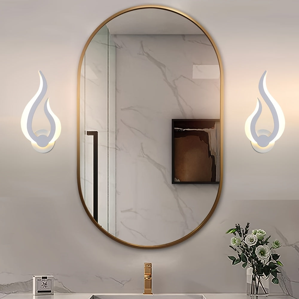 Aplique de pared moderno escultórico de acrílico con silueta de llama