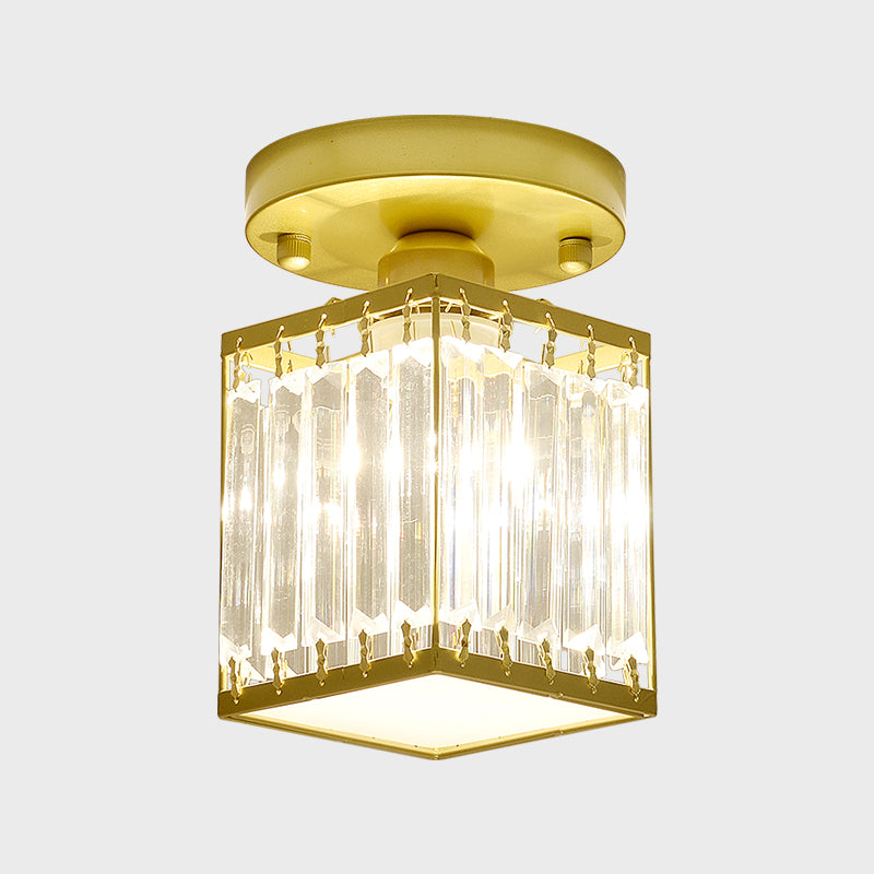 Lámpara de techo semiflush de cristal facetado para recibidores