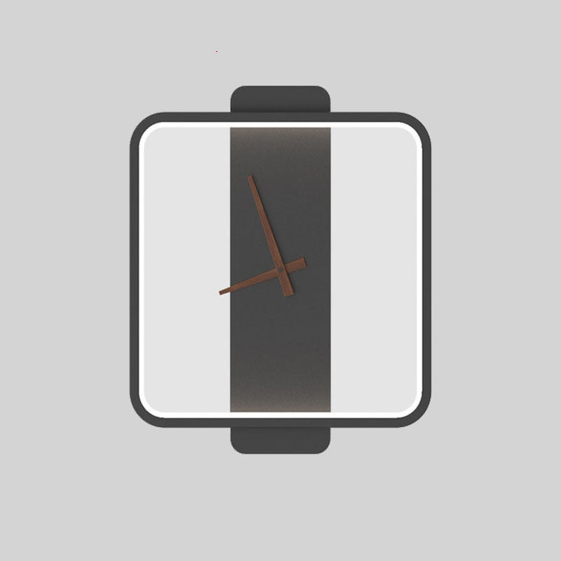 Reloj de acrílico nórdico minimalista y luz de pared para mesita de noche