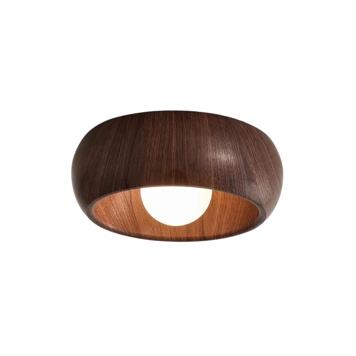 Lámpara de techo minimalista redonda de madera, estilo escandinavo japandi, de superficie