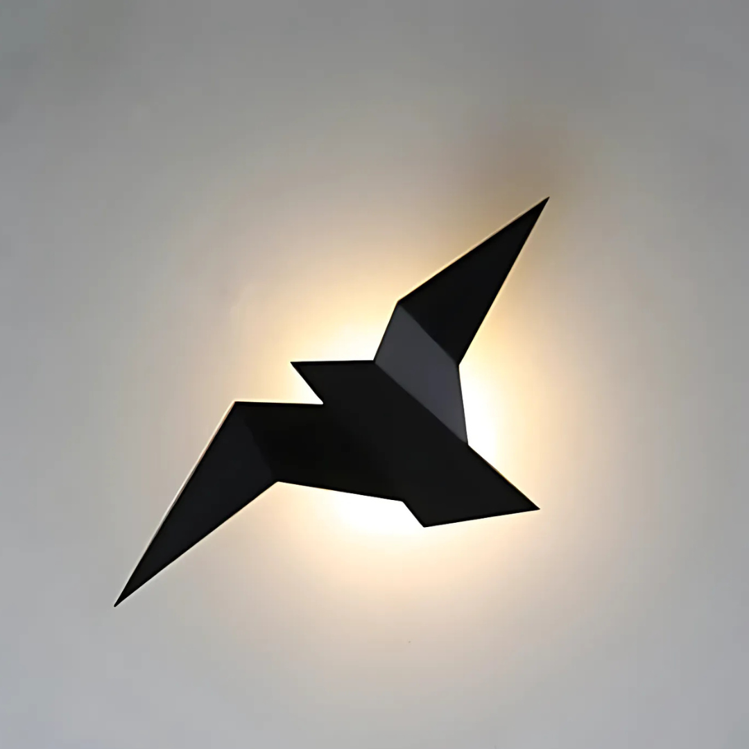 Aplique de pared moderno escultórico de metal inspirado en el origami