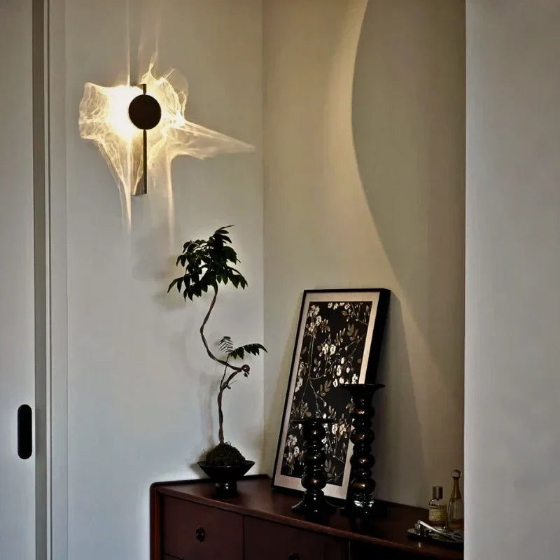 Luz de pared de aluminio y acero inoxidable, giratoria, con proyección de ondas
