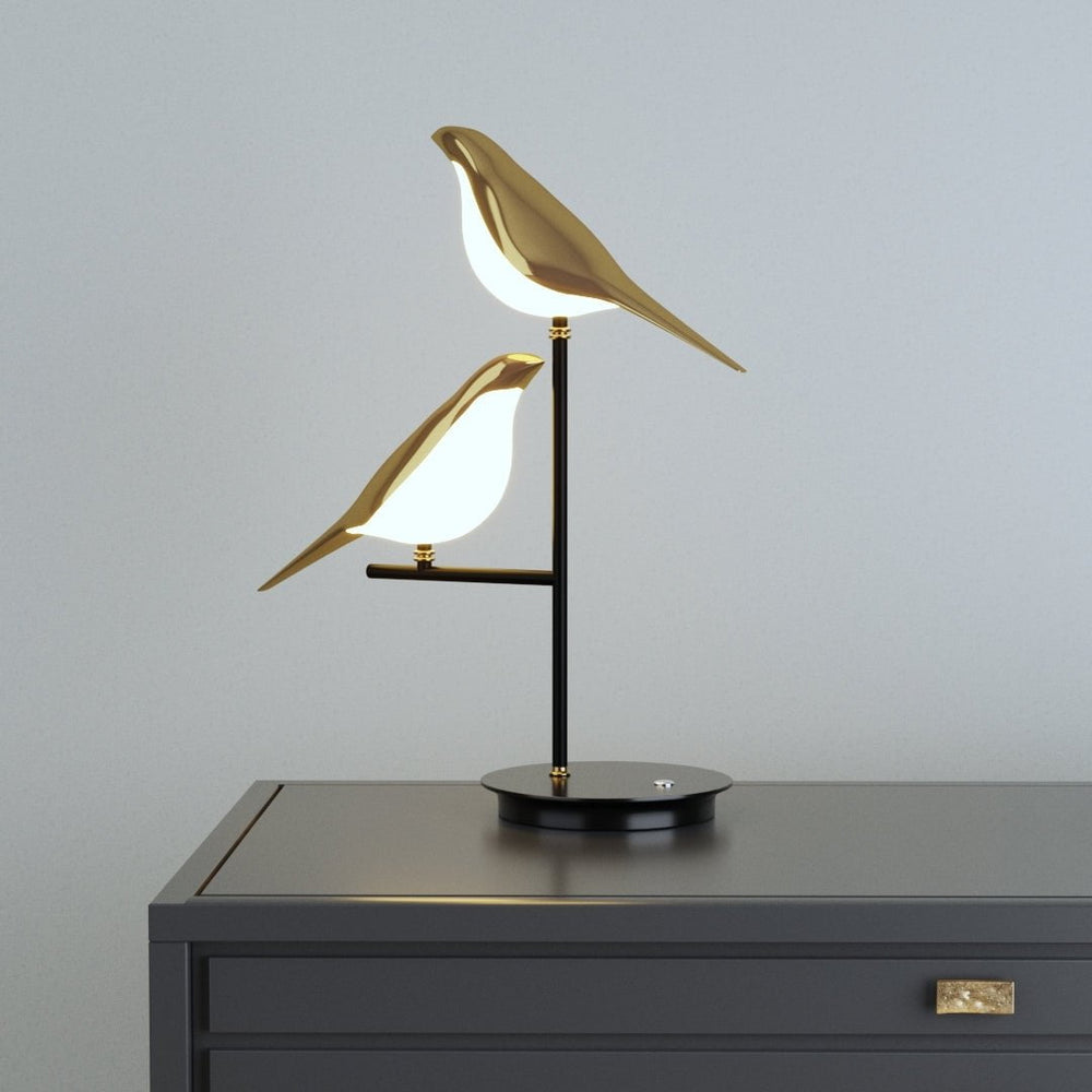 Aplique de pared moderno nórdico de metal con escultura de pájaro posado