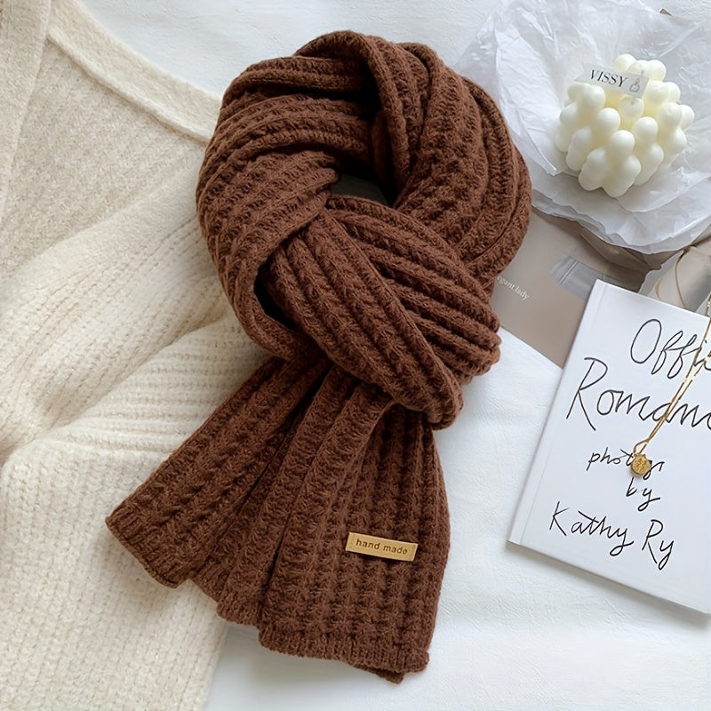 Bufanda de invierno unisex de poliéster tejido con estampado geométrico