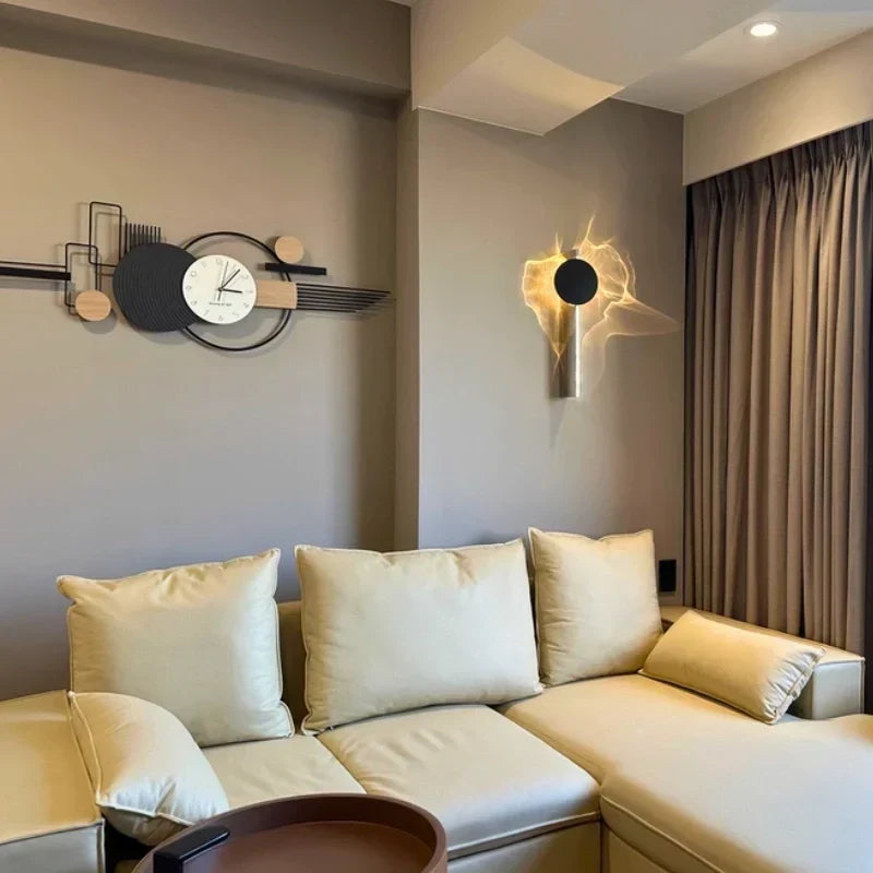 Luz de pared de aluminio y acero inoxidable, giratoria, con proyección de ondas