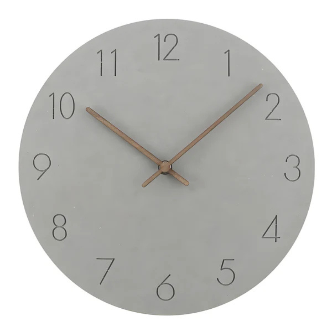Reloj de pared redondo escandinavo minimalista de madera y silencioso