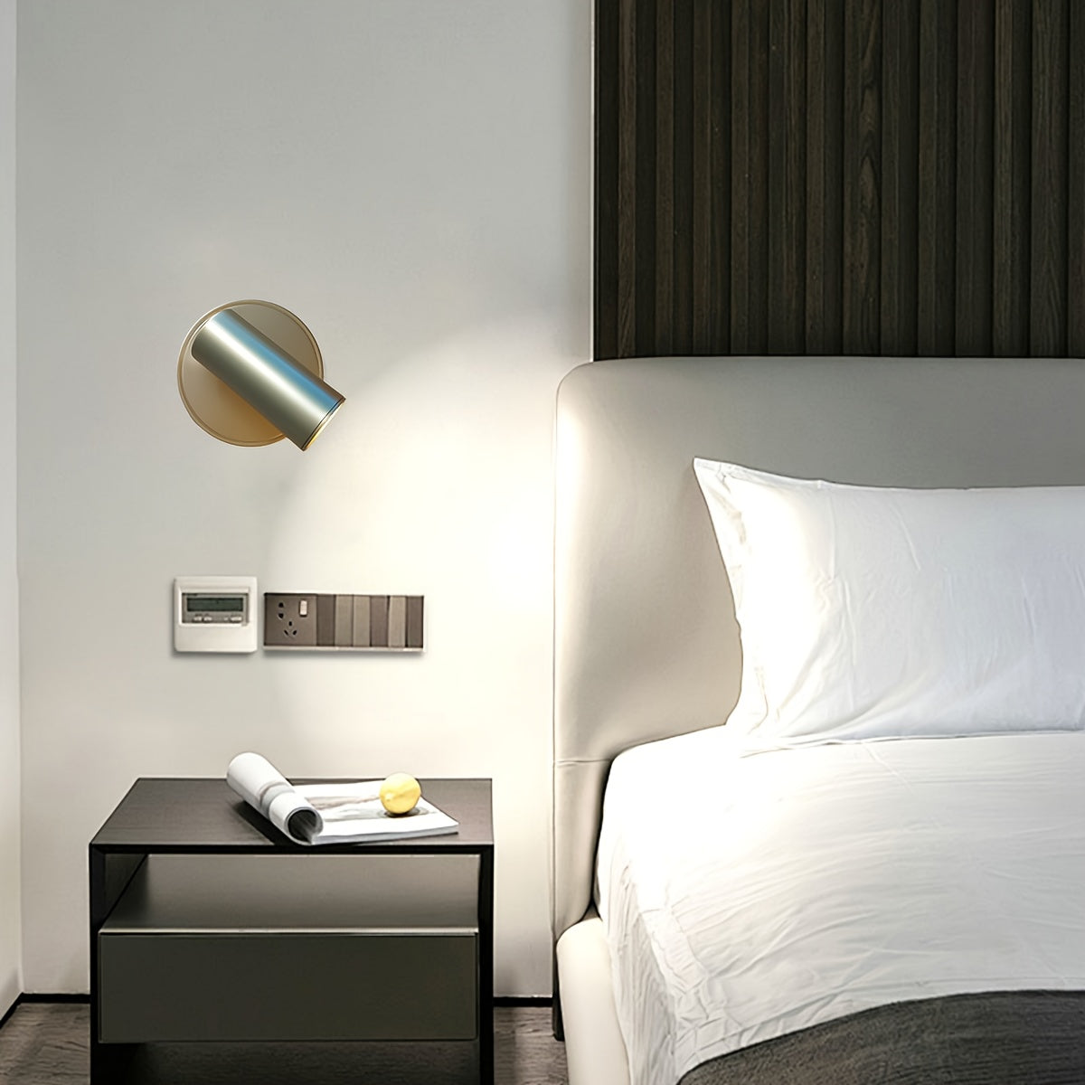 Aplique de pared inalámbrico recargable minimalista, desmontable, con control táctil magnético