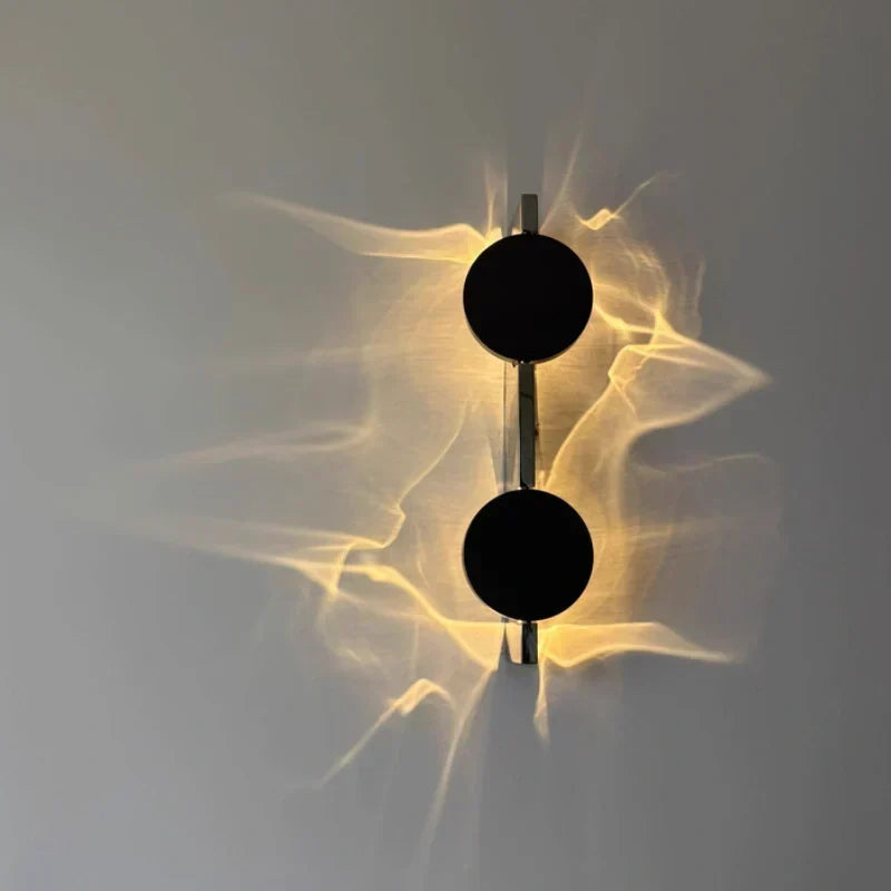 Luz de pared de aluminio y acero inoxidable, giratoria, con proyección de ondas