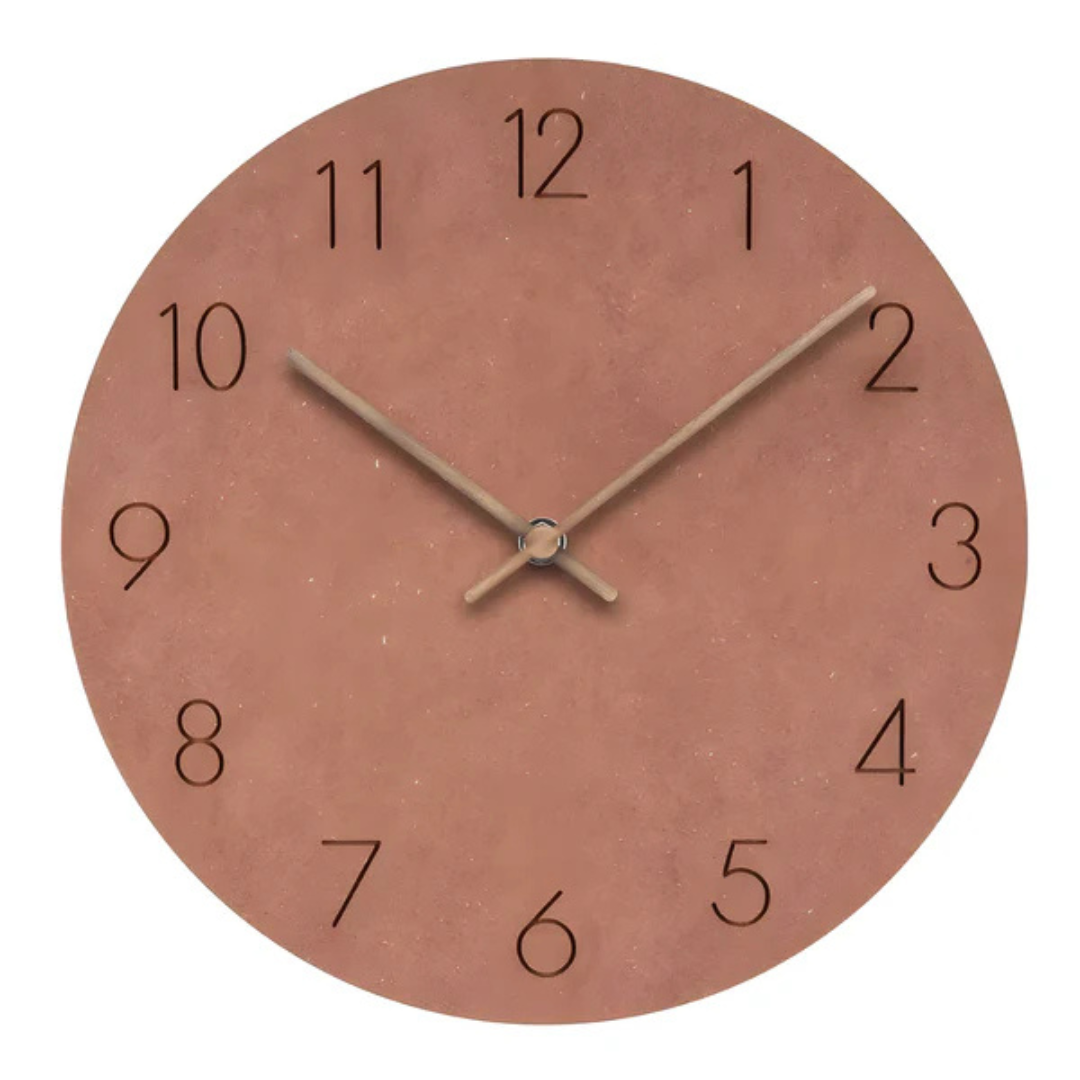 Reloj de pared redondo escandinavo minimalista de madera y silencioso