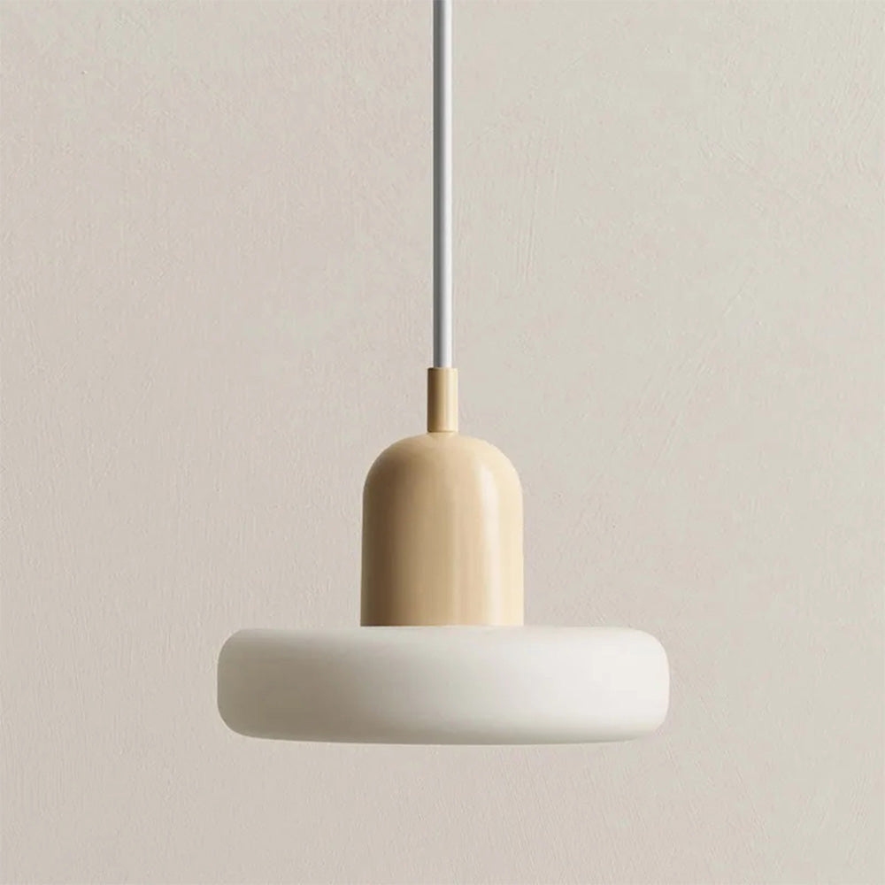 Lámpara colgante escandinava minimalista con cúpula lisa de vidrio esmerilado