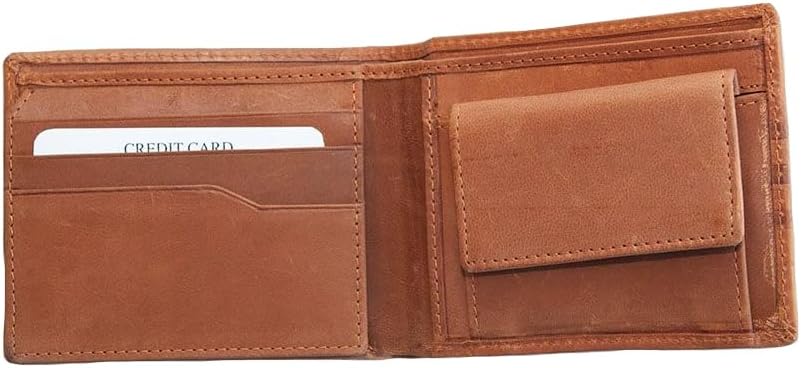 Cartera plegable de cuero genuino, tipo bifold, con alfiler de canguro aborigen