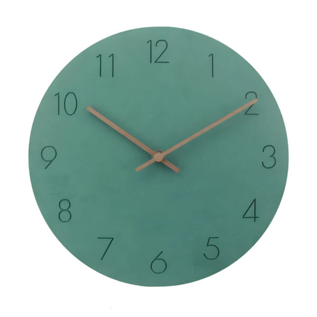 Reloj de pared redondo escandinavo minimalista de madera y silencioso