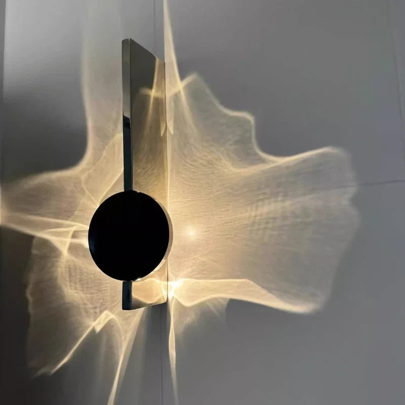 Luz de pared de aluminio y acero inoxidable, giratoria, con proyección de ondas