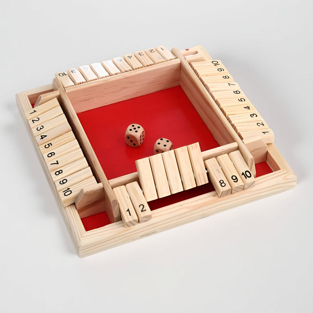 Juego de mesa familiar compacto de aprendizaje matemático, de madera y forma cuadrada