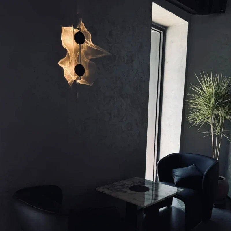Luz de pared de aluminio y acero inoxidable, giratoria, con proyección de ondas