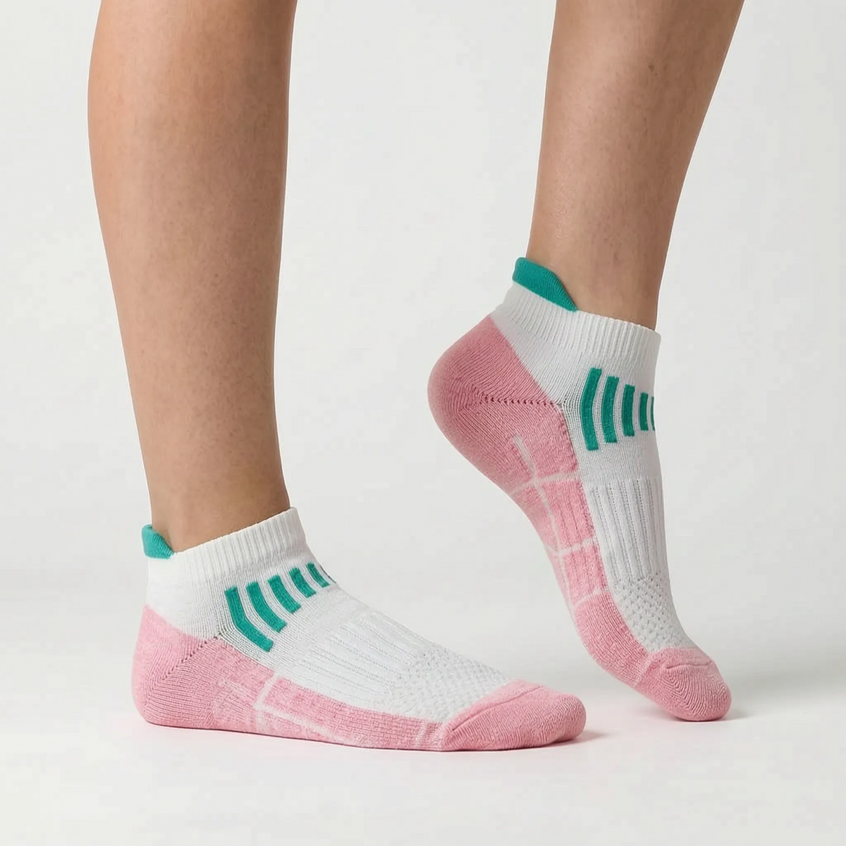 Calcetines deportivos tobilleros de mezcla de algodón con talón acolchado
