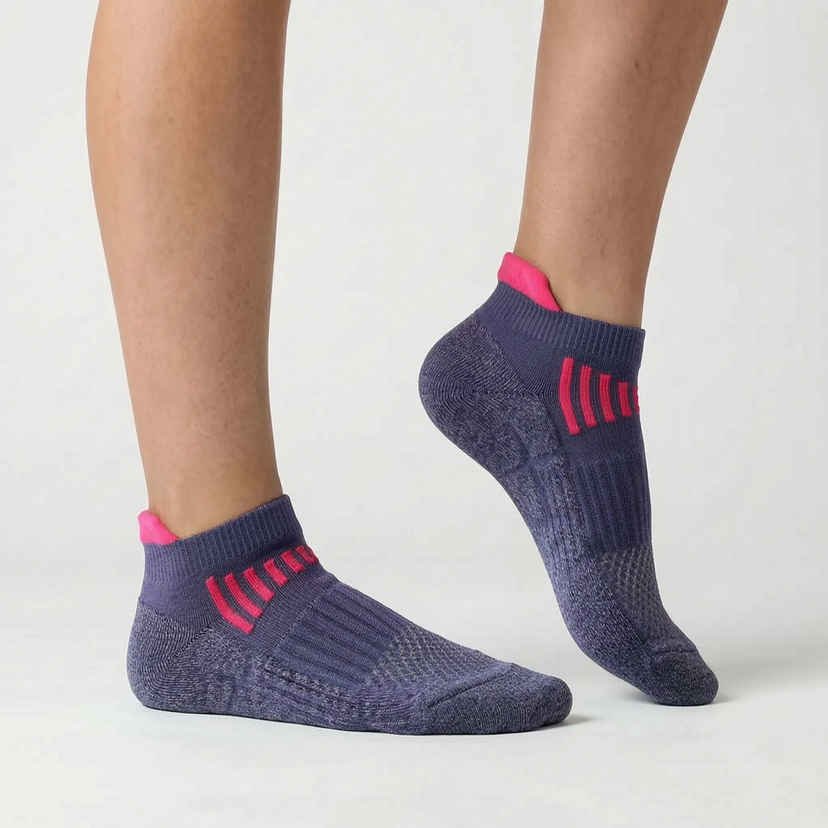 Calcetines deportivos tobilleros de mezcla de algodón con talón acolchado