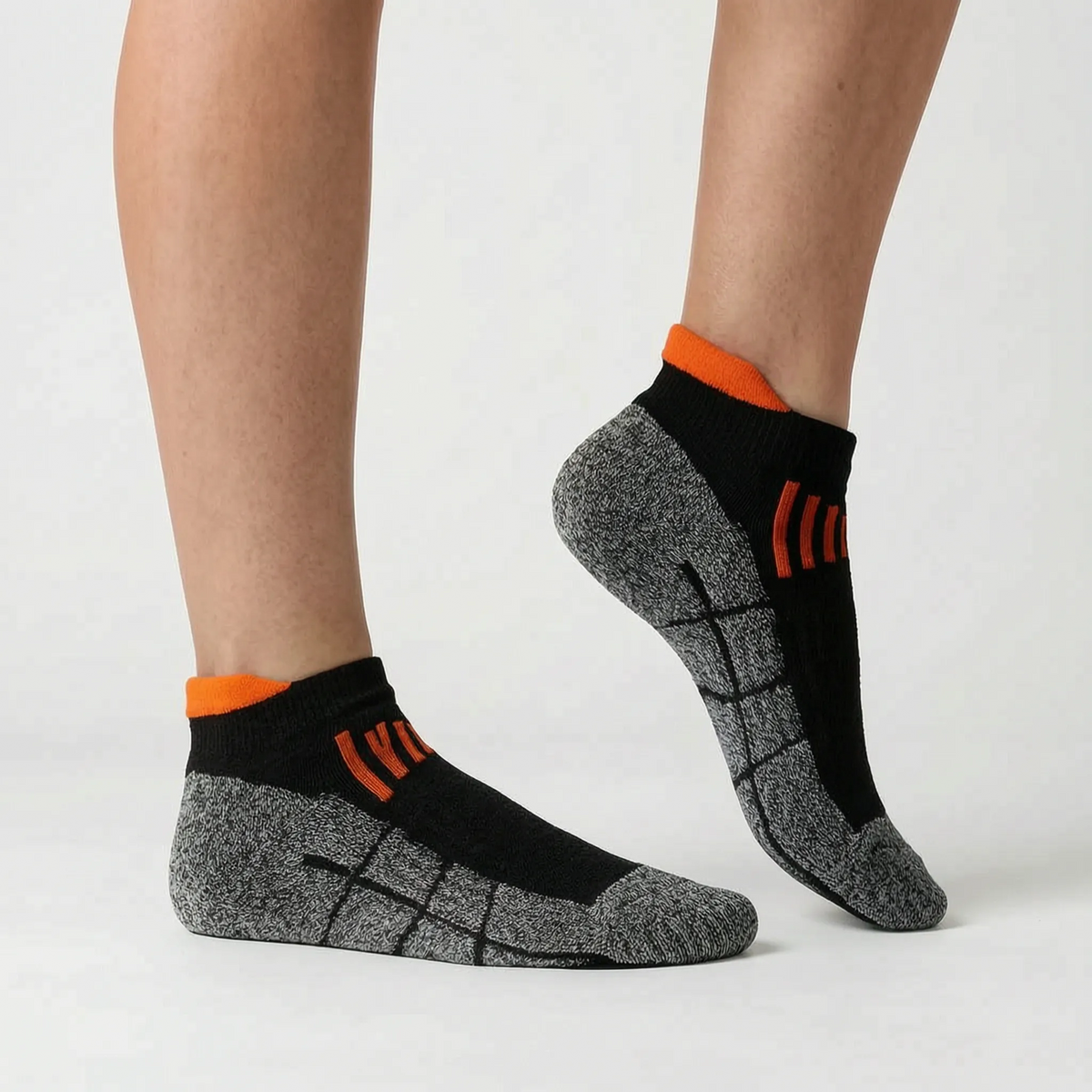 Calcetines deportivos tobilleros de mezcla de algodón con talón acolchado