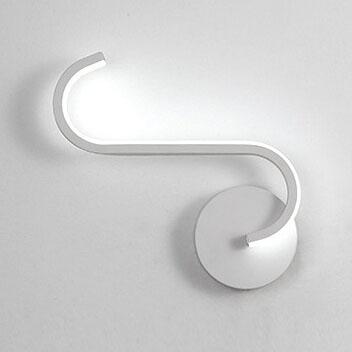 Aplique de pared minimalista con silueta de arco curvo y resplandor de halo