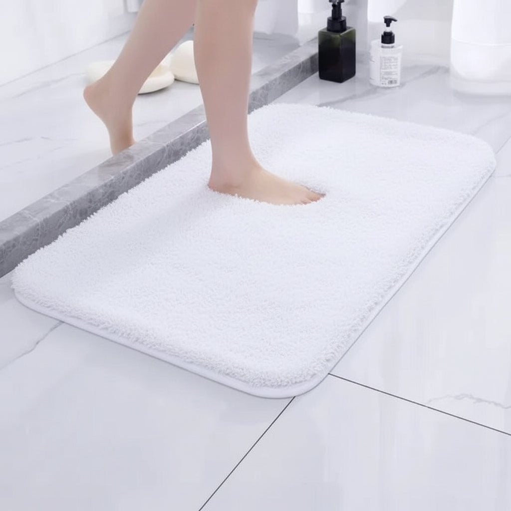Alfombra de baño de microfibra de felpa ultrasuave, absorbente y antideslizante