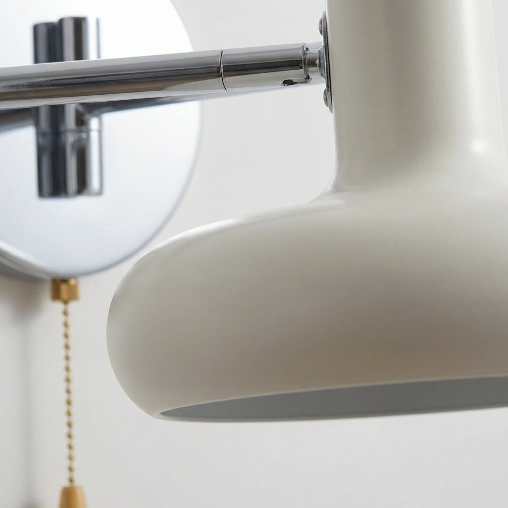 Lámpara de pared de hierro con brazo oscilante ajustable de inspiración Bauhaus