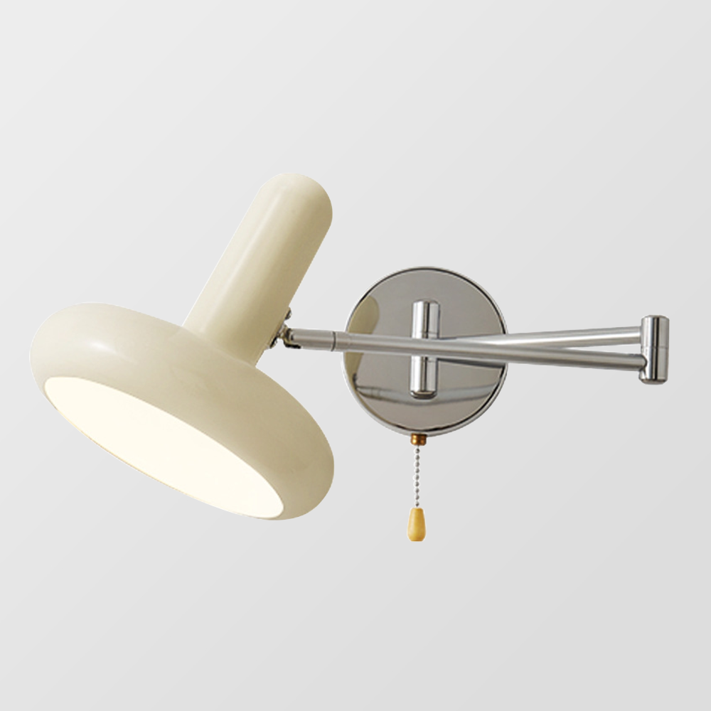 Lámpara de pared de hierro con brazo oscilante ajustable de inspiración Bauhaus