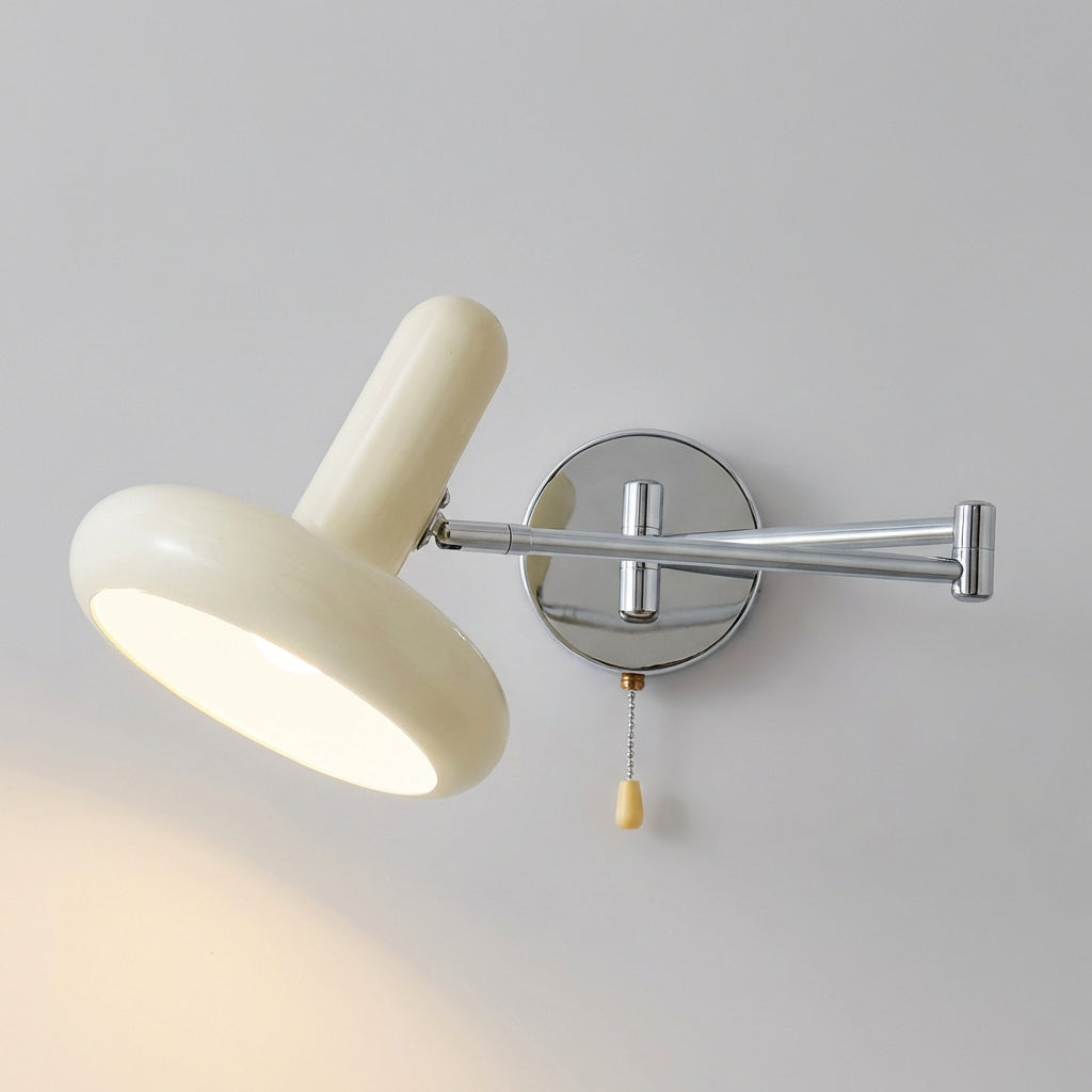 Lámpara de pared de hierro con brazo oscilante ajustable de inspiración Bauhaus