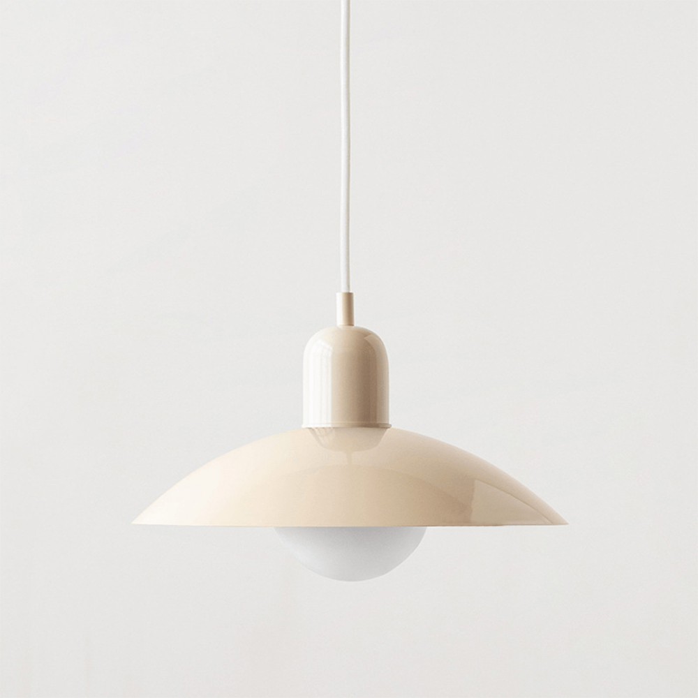 Lámpara colgante ajustable de hierro esmaltado con cúpula geométrica Bauhaus