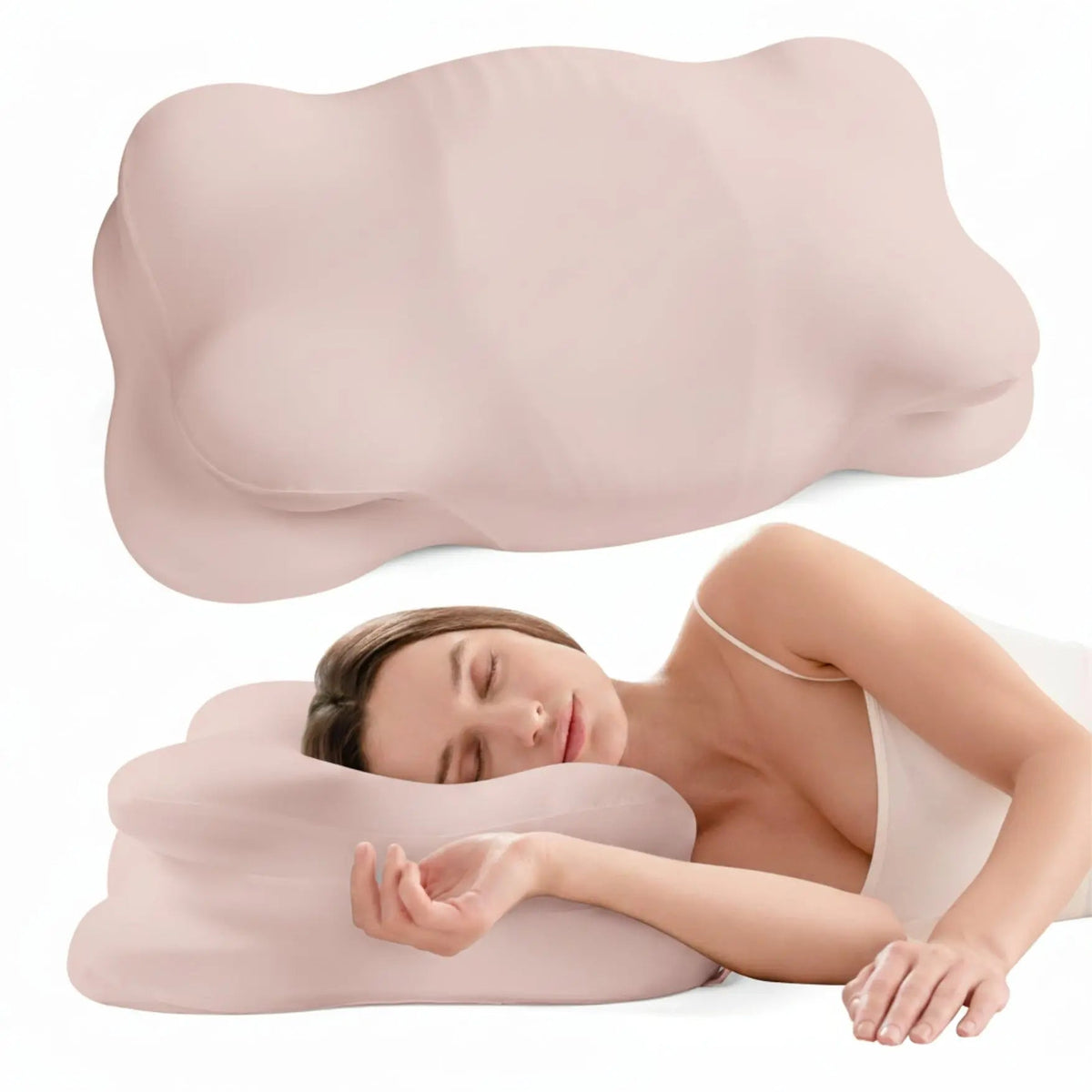 Almohada de espuma viscoelástica con relleno ajustable y altura doble para alinear la postura