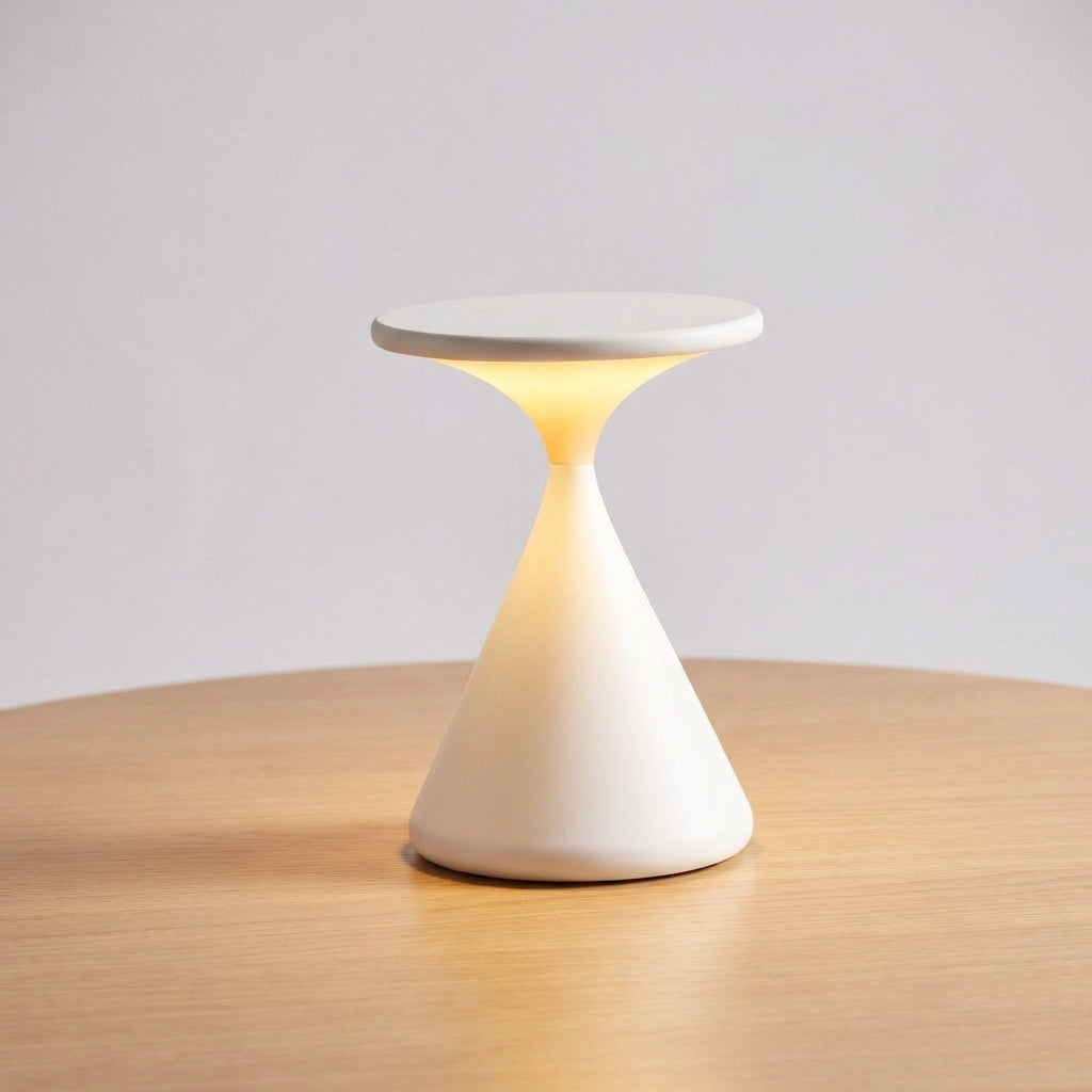 Lámpara de mesa sin cable con silueta de reloj de arena, recargable, táctil y regulable
