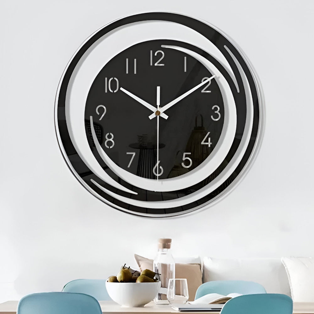 Reloj de pared silencioso escandinavo minimalista de acrílico con círculos superpuestos