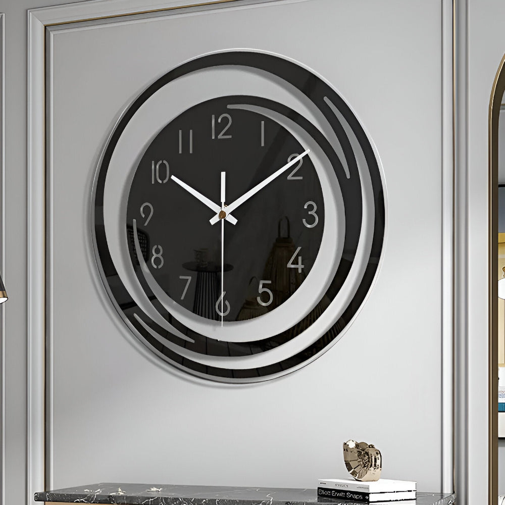 Reloj de pared silencioso escandinavo minimalista de acrílico con círculos superpuestos