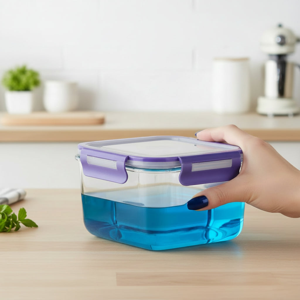 Juego de recipientes de vidrio de borosilicato con cierre hermético para preparar y almacenar comidas