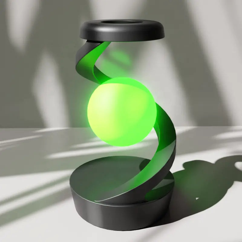 Lámpara de mesa esférica con brazo espiral, control por gestos y carga inalámbrica