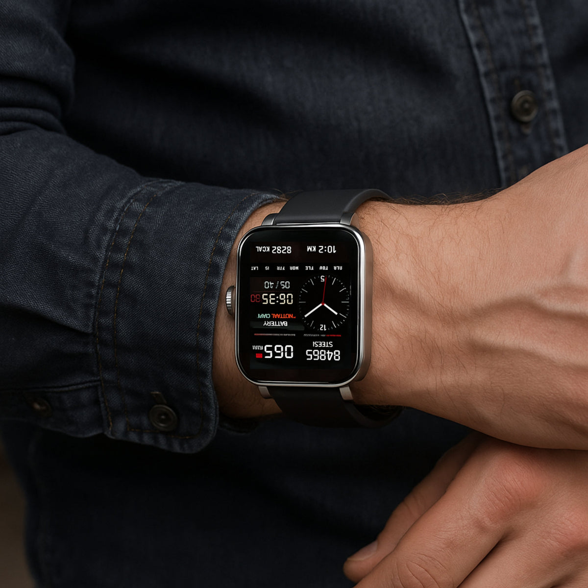 Reloj inteligente ligero con pantalla táctil, seguimiento de actividad física y del sueño