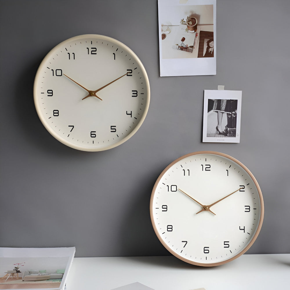 Reloj de pared decorativo moderno de madera maciza, silencioso y sin tictac
