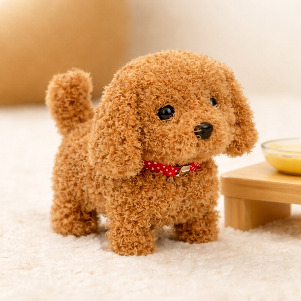 Juguete interactivo de cachorro robot de peluche realista que camina, ladra y mueve la cola