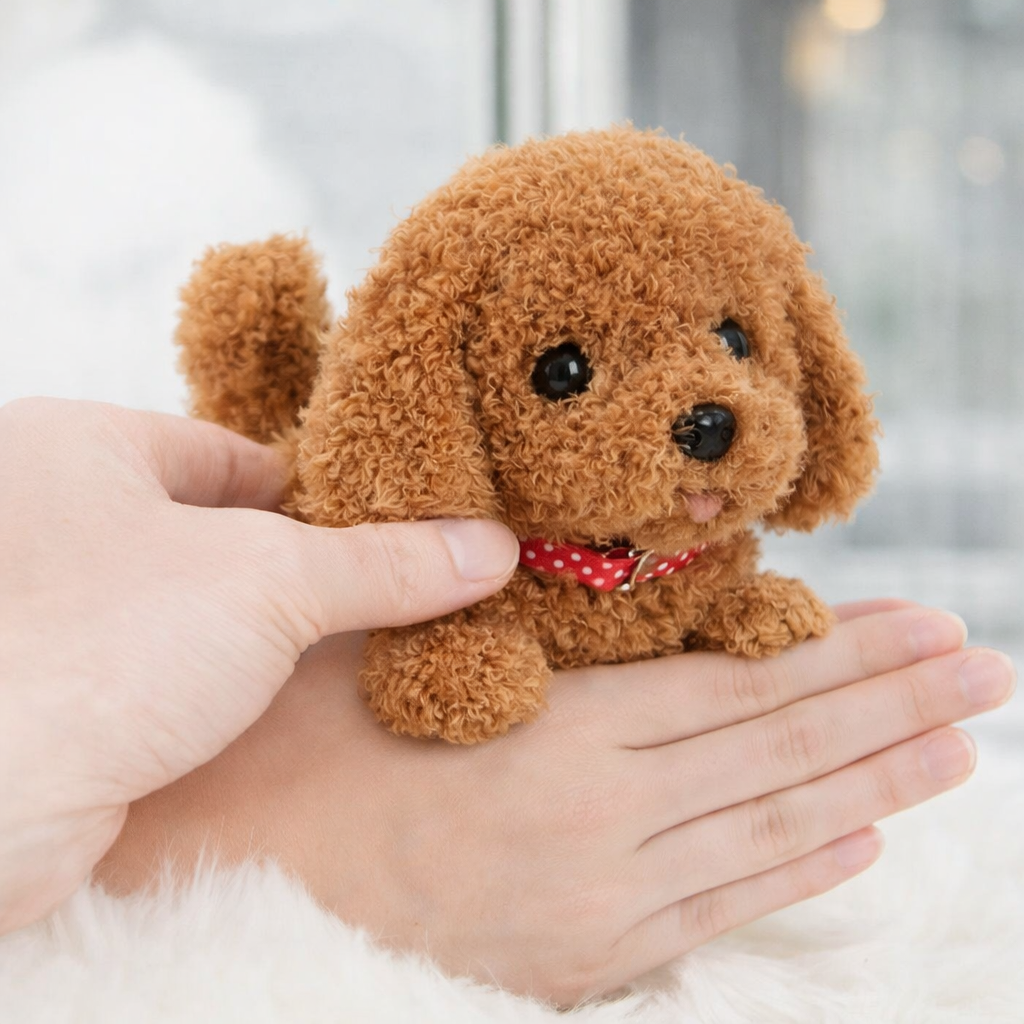 Juguete interactivo de cachorro robot de peluche realista que camina, ladra y mueve la cola
