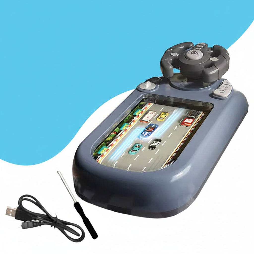 Juguete de consola de carreras con volante interactivo, sin pantalla