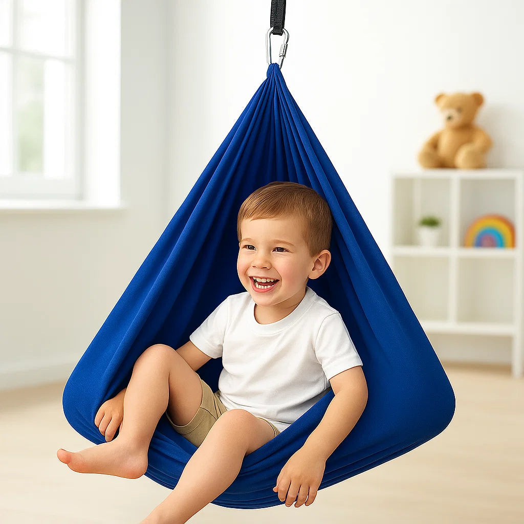 Asiento columpio colgante sensorial tipo capullo, de algodón elástico y acogedor