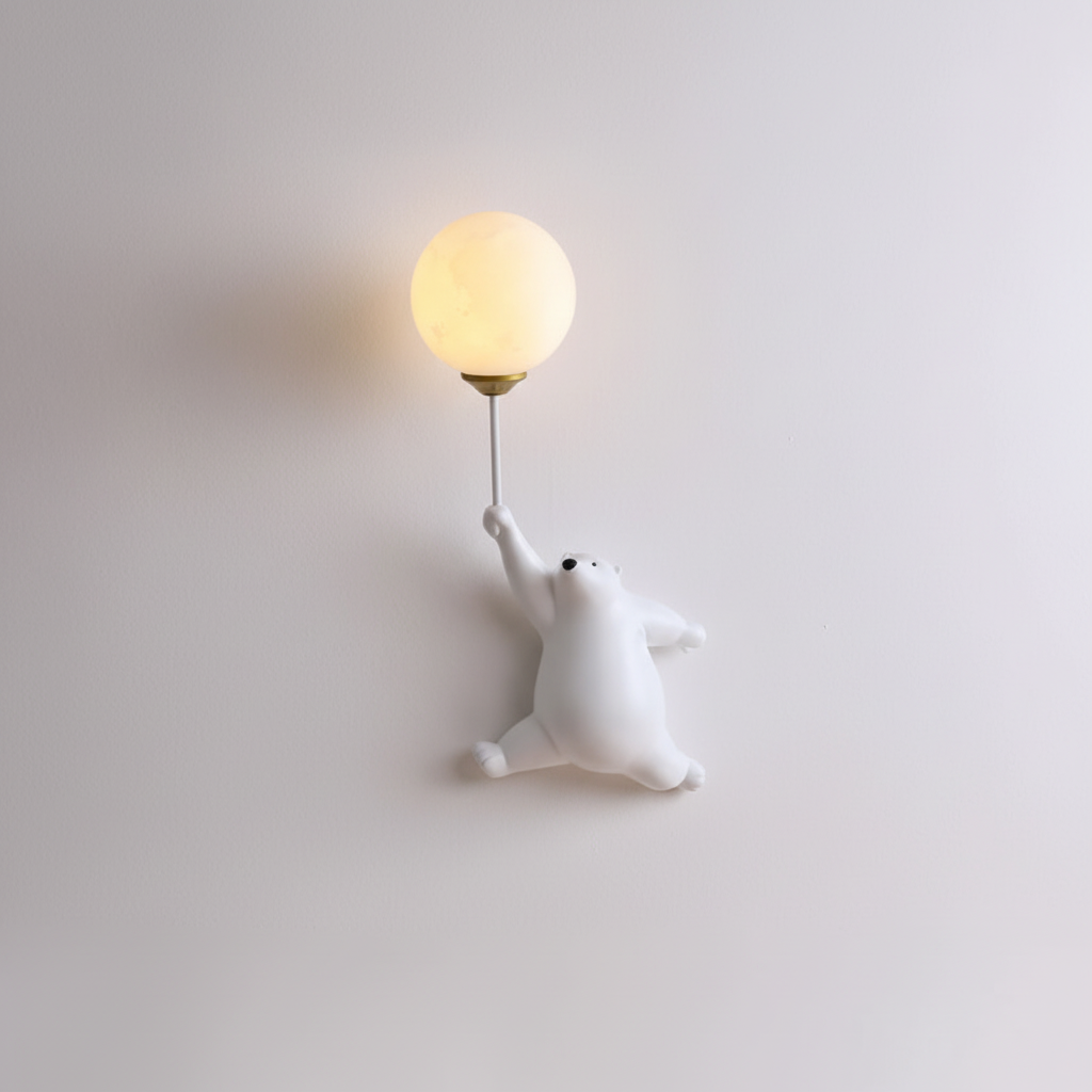 Aplique de pared de resina con forma de oso, de acrílico, para habitación infantil