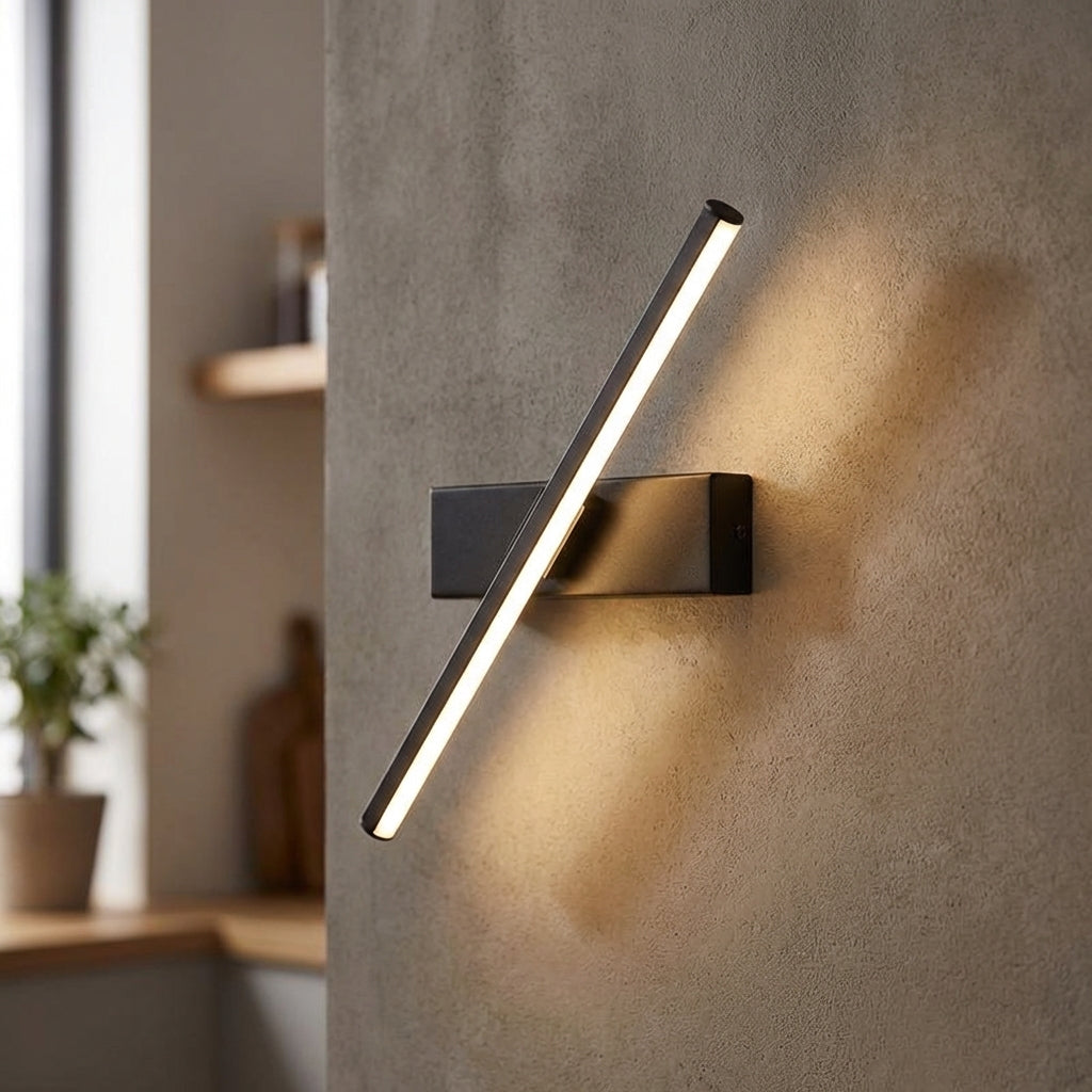 Lámpara de pared minimalista de aluminio, delgada, de perfil angulado