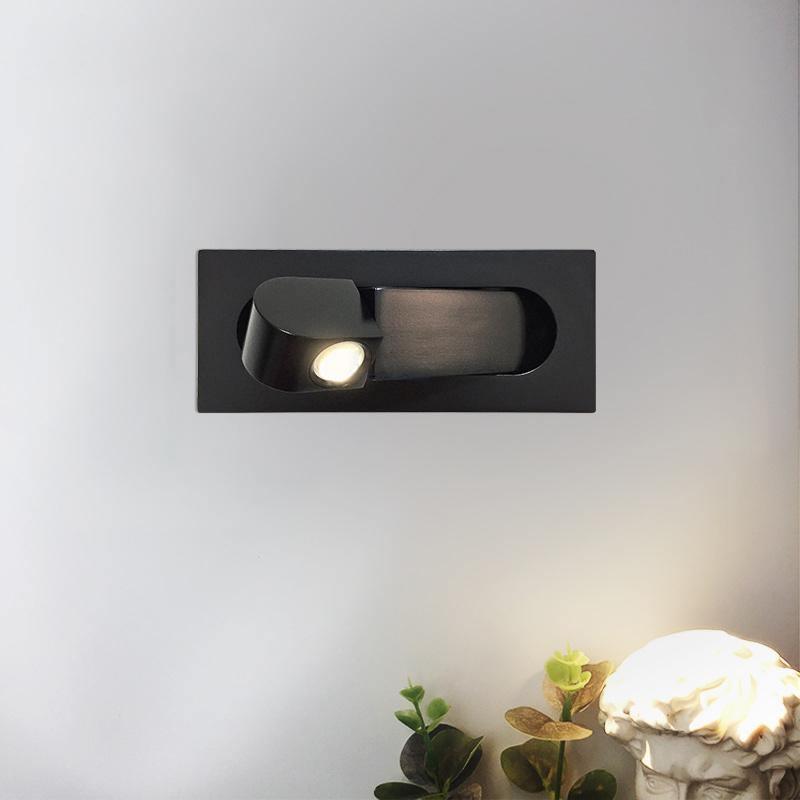 Luz de pared minimalista de lectura, con brazo plegable ajustable de aluminio