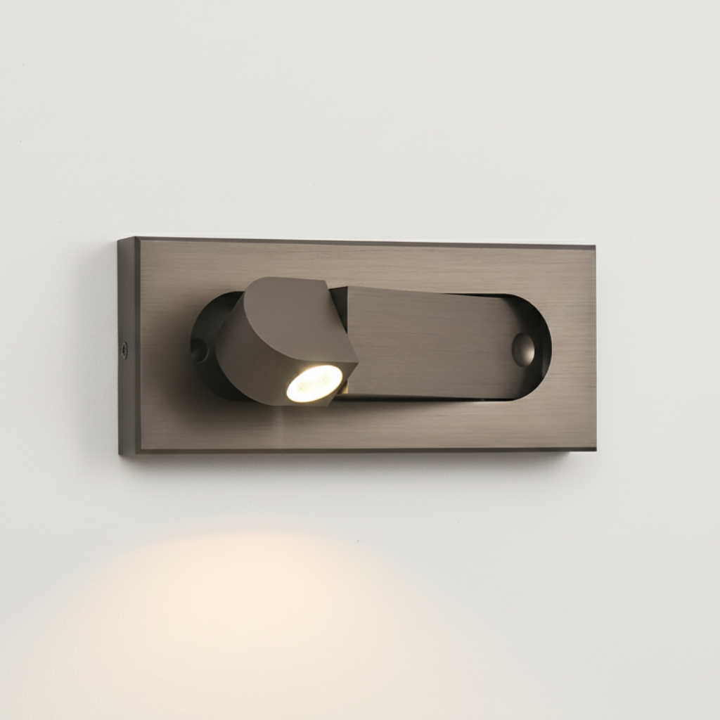 Luz de pared minimalista de lectura, con brazo plegable ajustable de aluminio