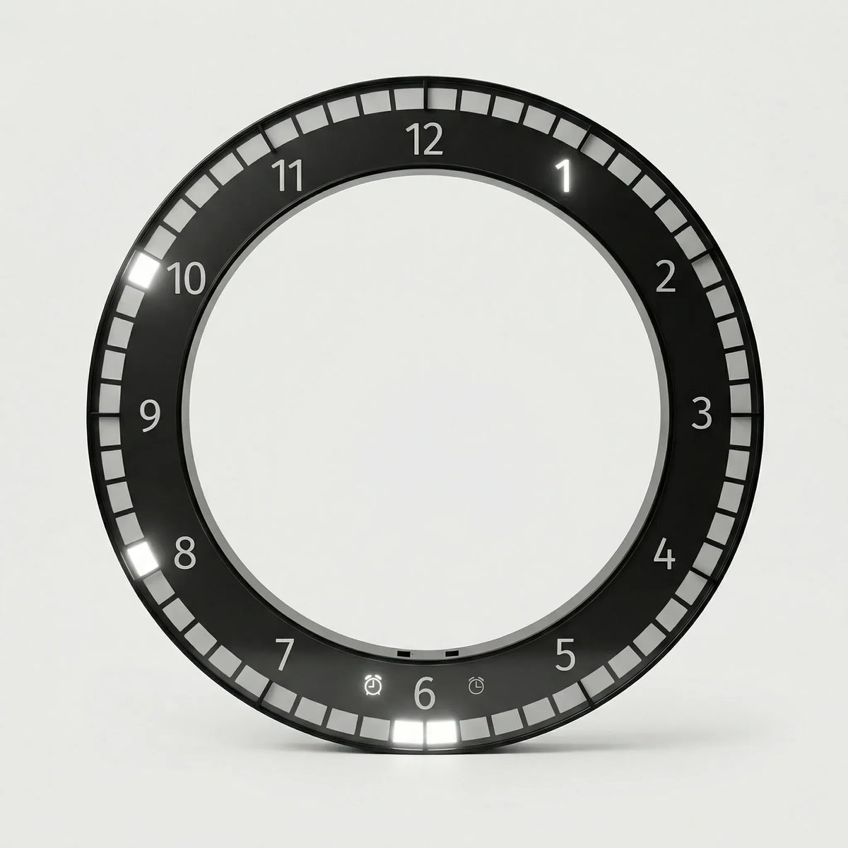 Reloj de pared digital circular delgado con pantalla de aro y regulable
