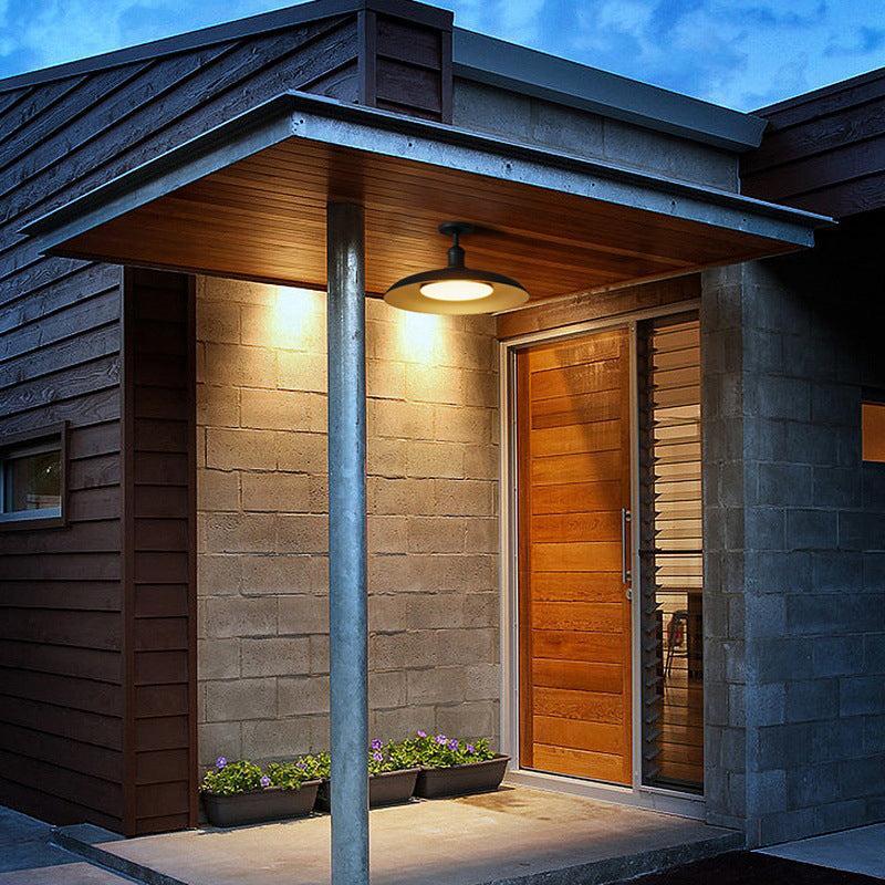Lámpara de techo exterior de montaje semiempotrado de acero carbonizado impermeable