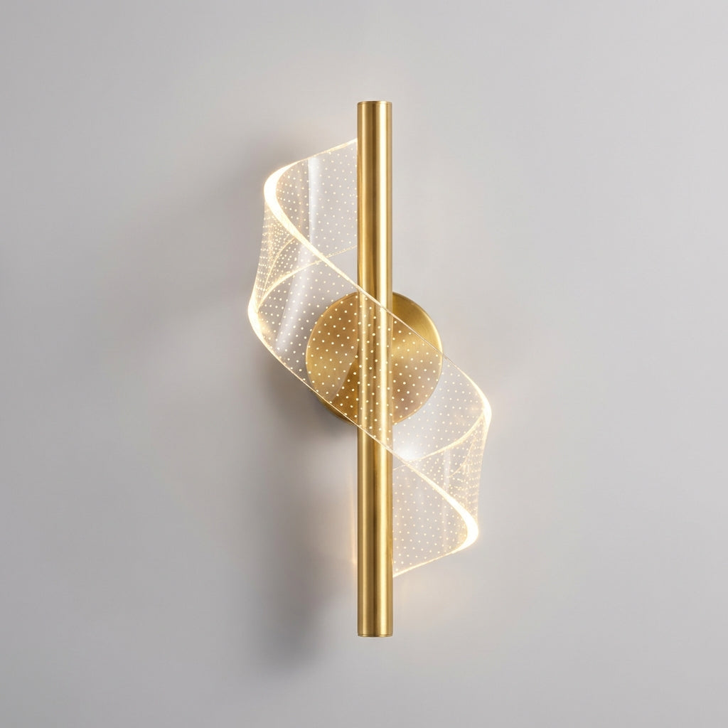 Lámpara de pared escultórica en forma de espiral con color regulable hacia arriba y abajo