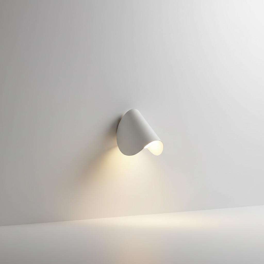 Aplique de pared interior moderno de metal semicircular con luz indirecta