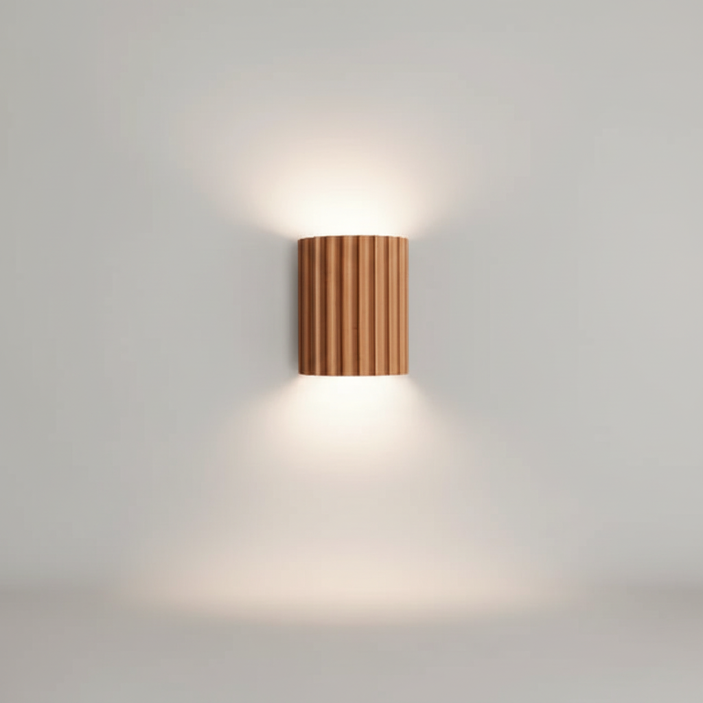 Lámpara de pared escultórica artística de resina con acabado texturizado